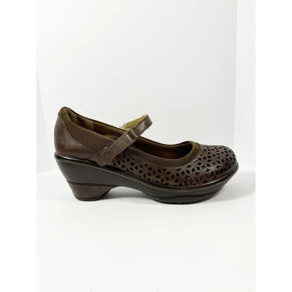 JBU By Jambu Alicante Mary Jane Wedge Heel Clog Buckle Memory Foam Y2K Brown 9M - Picture 11 of 16
